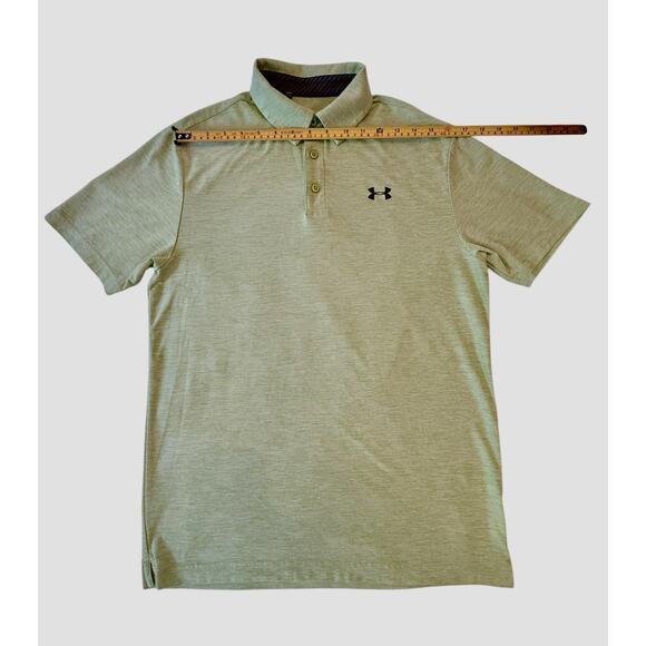 Under Armour Polo Men Small Polo Shirt Heat Gear Loose Fit Light Green Heather - Picture 5 of 16